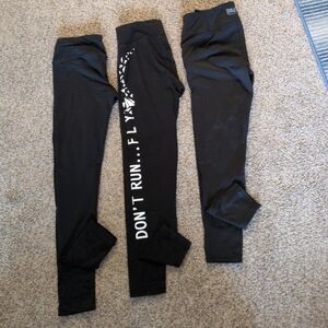 Women's Black Leggings with Motivational Print